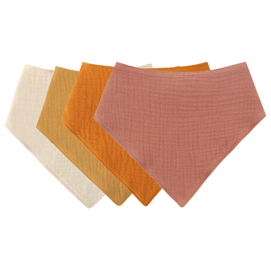 Bandana Muslin Slabbetjes - Orange Yellow (4st)