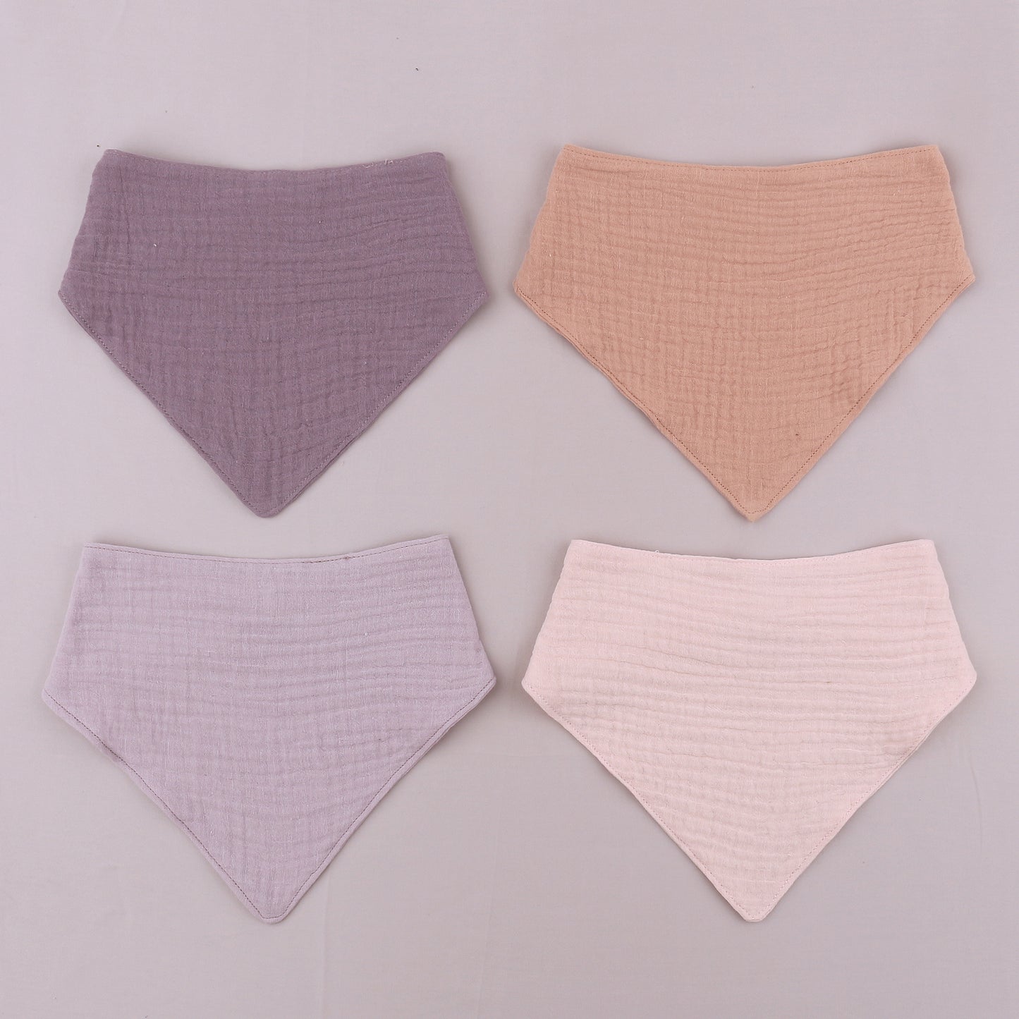 Bandana Muslin Slabbetjes - Lilac Rosé (4st)