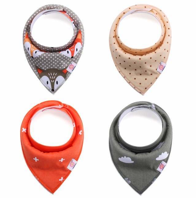 Set van 4 stuks Waterproof Bandana Slabbers - Fox Family