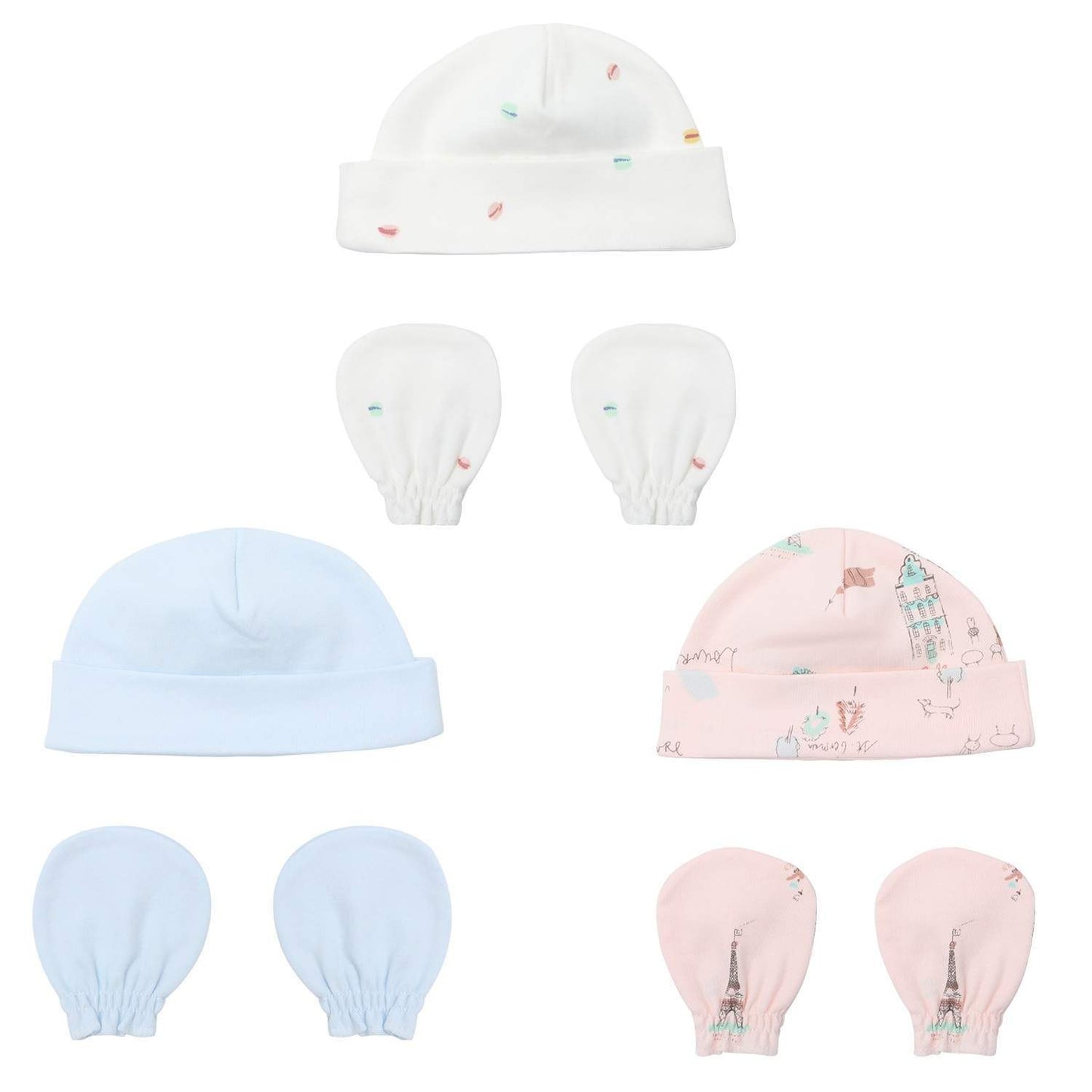 Set van 3 Newborn Babymuts en Krabwantjes - Paris